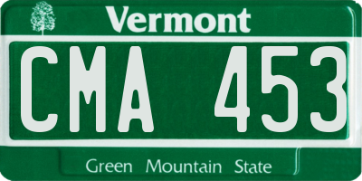 VT license plate CMA453