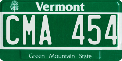 VT license plate CMA454
