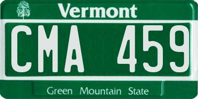 VT license plate CMA459