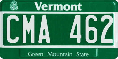 VT license plate CMA462