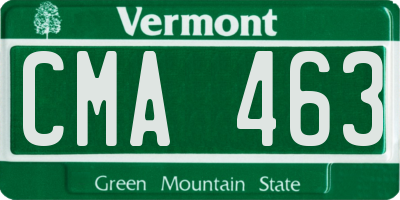 VT license plate CMA463