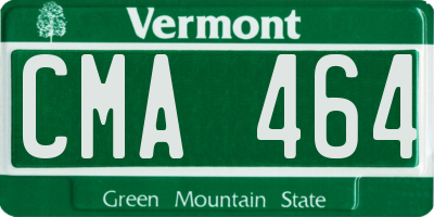 VT license plate CMA464