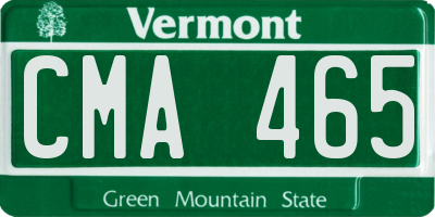 VT license plate CMA465
