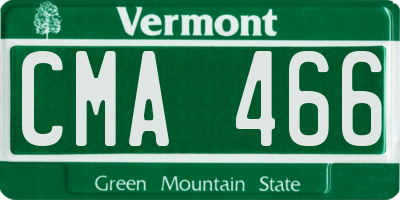 VT license plate CMA466