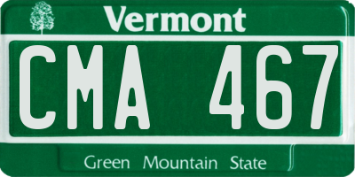VT license plate CMA467