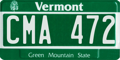 VT license plate CMA472