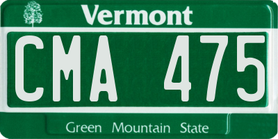 VT license plate CMA475
