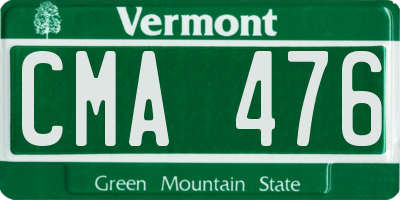 VT license plate CMA476