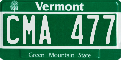 VT license plate CMA477