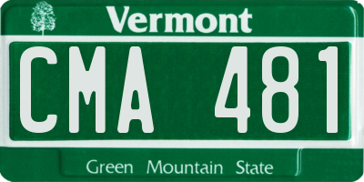 VT license plate CMA481