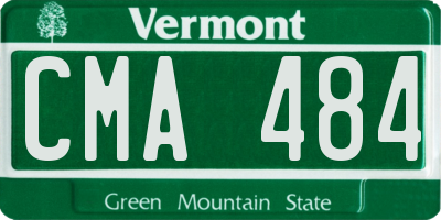 VT license plate CMA484