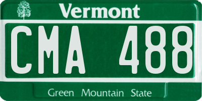 VT license plate CMA488