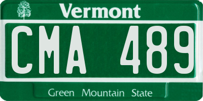 VT license plate CMA489