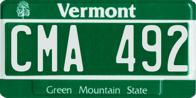 VT license plate CMA492