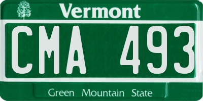 VT license plate CMA493