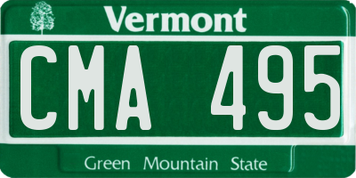 VT license plate CMA495