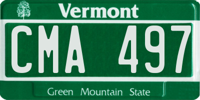 VT license plate CMA497
