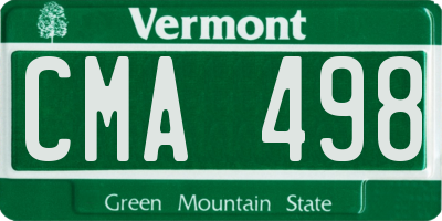 VT license plate CMA498