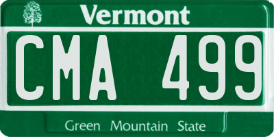 VT license plate CMA499