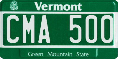 VT license plate CMA500
