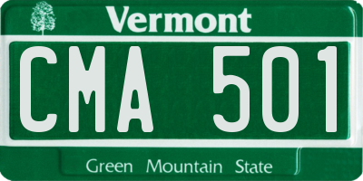 VT license plate CMA501