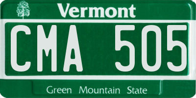 VT license plate CMA505
