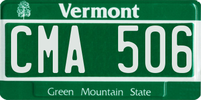 VT license plate CMA506