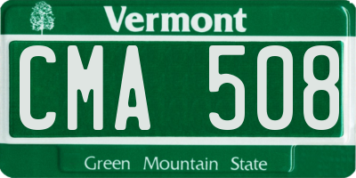 VT license plate CMA508