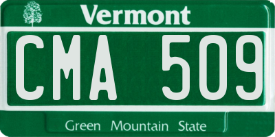 VT license plate CMA509