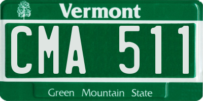VT license plate CMA511
