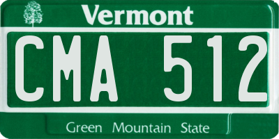 VT license plate CMA512