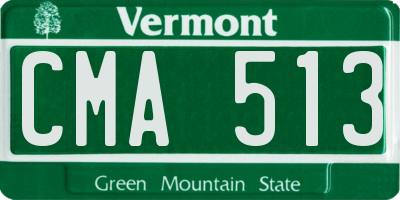 VT license plate CMA513