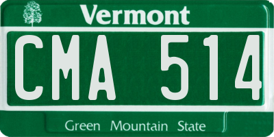 VT license plate CMA514