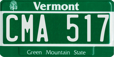 VT license plate CMA517