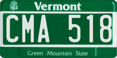 VT license plate CMA518
