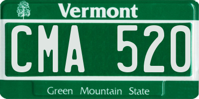 VT license plate CMA520