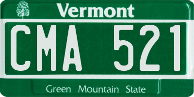 VT license plate CMA521