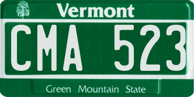 VT license plate CMA523