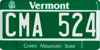 VT license plate CMA524