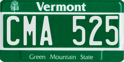 VT license plate CMA525