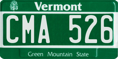 VT license plate CMA526