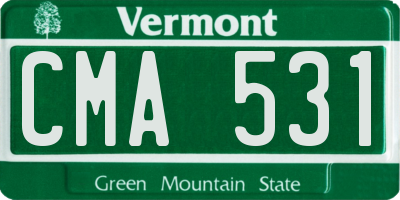 VT license plate CMA531