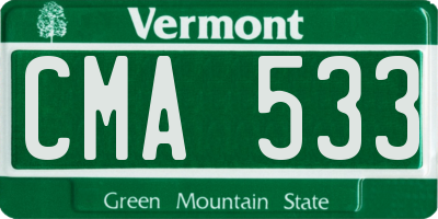 VT license plate CMA533