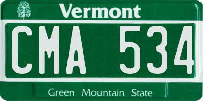 VT license plate CMA534