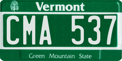 VT license plate CMA537