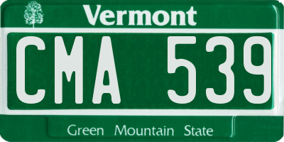 VT license plate CMA539