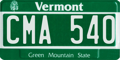 VT license plate CMA540