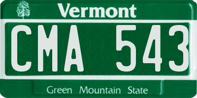 VT license plate CMA543