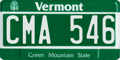 VT license plate CMA546