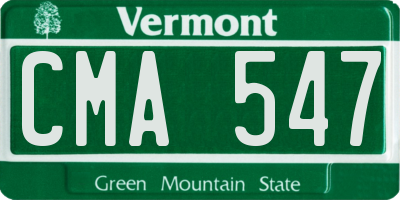 VT license plate CMA547